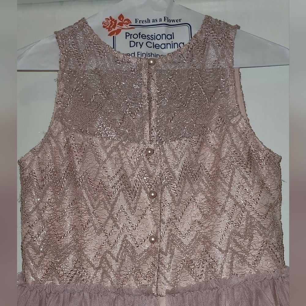 **NWT* Badgley Mischka Big Girl's Maxi Fit-&-Flare Dress - Blush - Size 16 - Picture 8 of 12